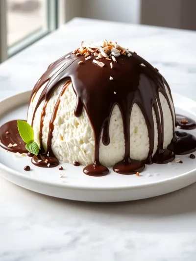 Coconut Dome with Chocolate - cooking process