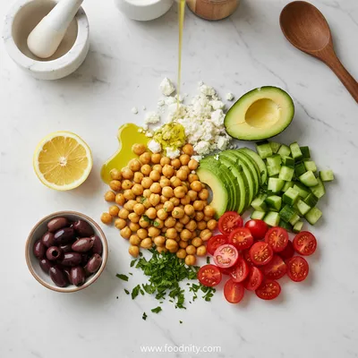 Creamy Chickpea Feta Avocado Salad - cooking process