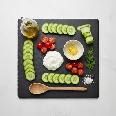 Creamy Cucumber Salad with Greek Yogurt Dressing - cooking process