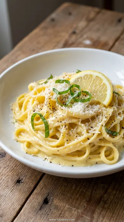 Creamy Lemon Garlic Pasta Recipe