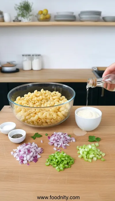 Creamy Macaroni Salad Recipe - cooking process