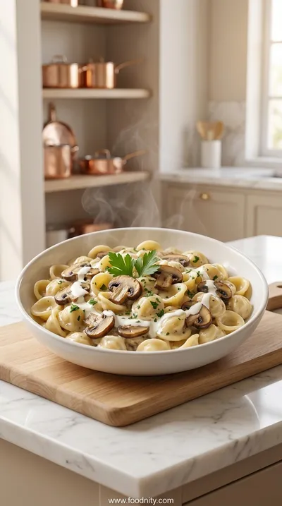 Creamy Mushroom Orecchiette Pasta