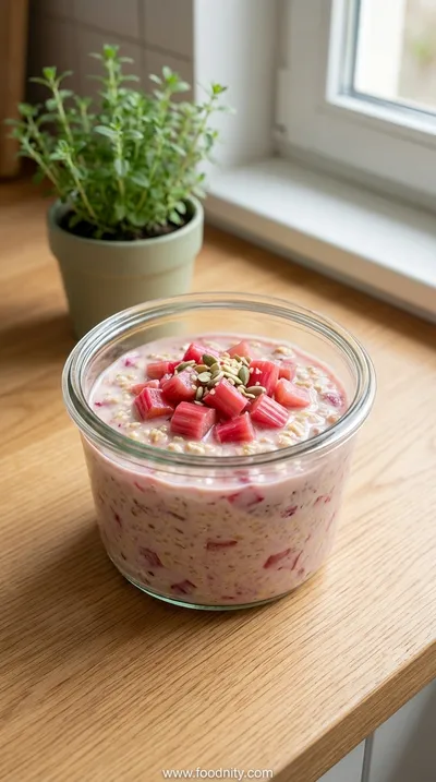 Creamy Rhubarb Overnight Oats