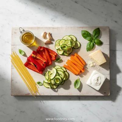 Creamy Roasted Veggie Pasta - cooking process