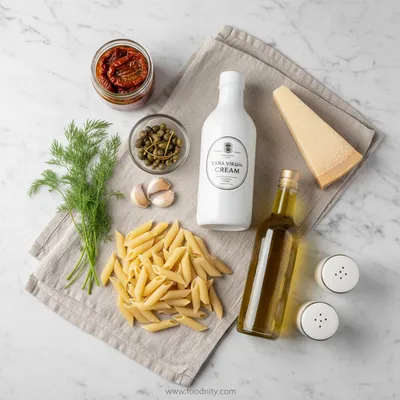 Creamy Sun-Dried Tomato Pasta With Capers And Dill - cooking process