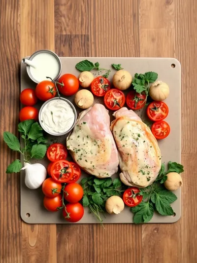 Creamy Tomato Chicken Breast - ingredients preparation