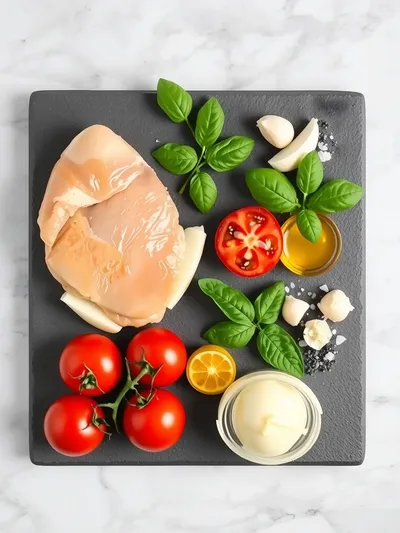 Creamy Tomato Chicken Breast - ingredients preparation