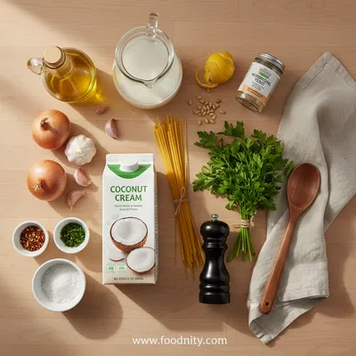 Creamy Vegan Caramelized Onion Pasta - cooking process