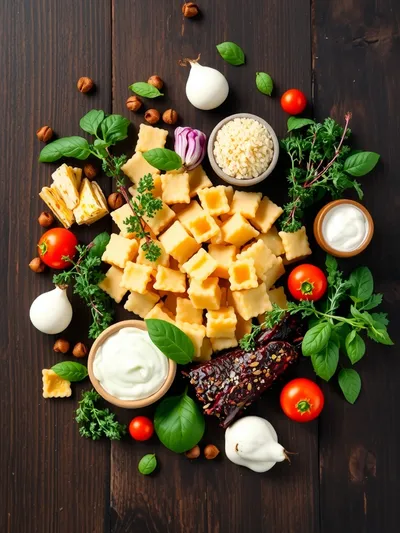 Crispy Gnocchi Salad With Yogurt Dressing - ingredients preparation
