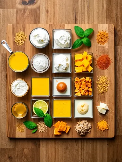 Crispy Mango Ice Cream - ingredients preparation