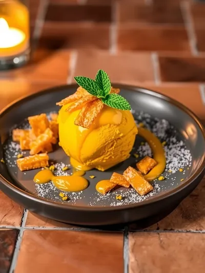 Crispy Mango Ice Cream - ready to serve