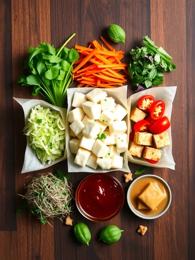 Crispy Rice Paper Dumplings – Vegan High-Protein - ingredients preparation