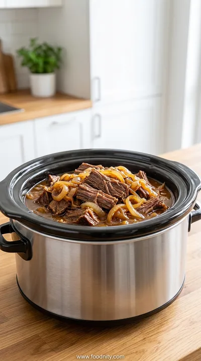Savory Crock Pot French Onion Pot Roast