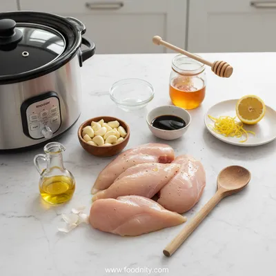 Crockpot Honey Garlic Chicken Recipe - cooking process
