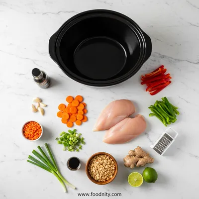 Crockpot Thai Peanut Chicken - cooking process