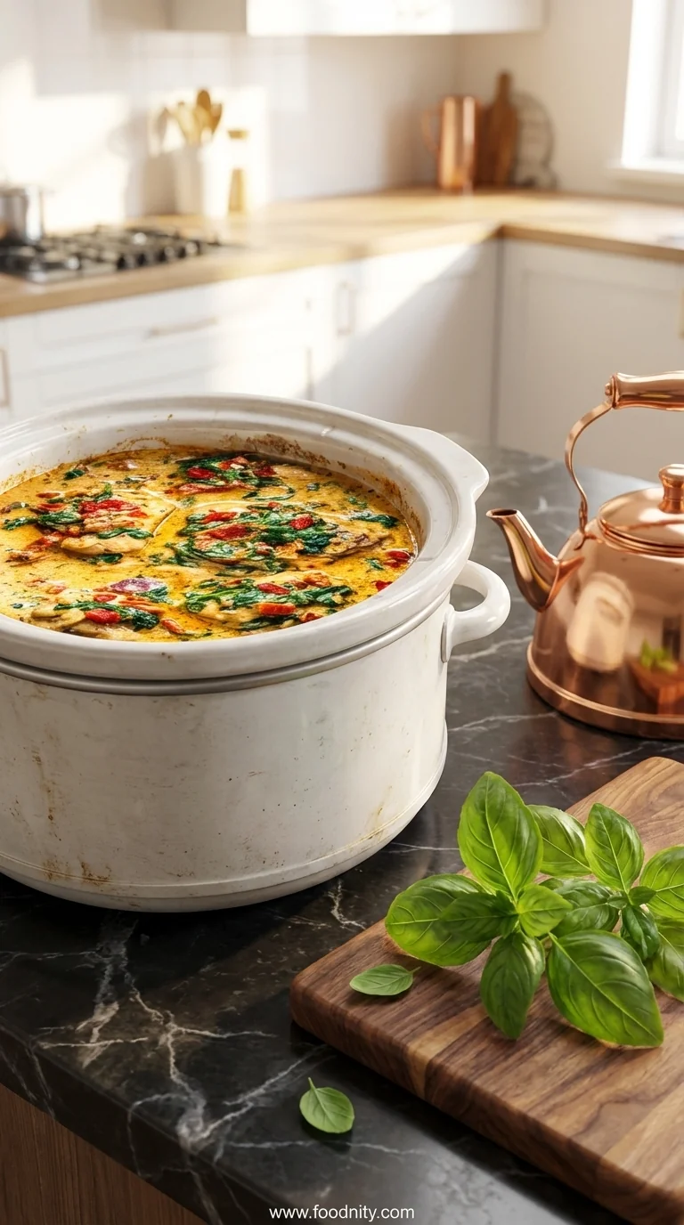 Crockpot Tuscan Garlic Chicken - feature image