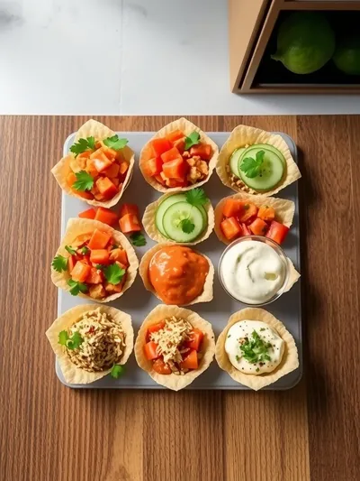 Crunchy Papdi Chaat Appetizer Cups - ingredients preparation