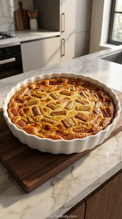 Crustless Rhubarb Custard Pie – Easy Dessert