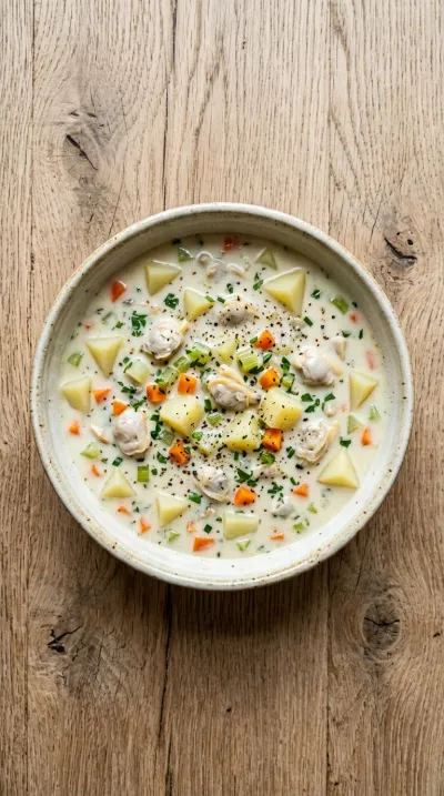 Creamy New England Clam Chowder - cooking process