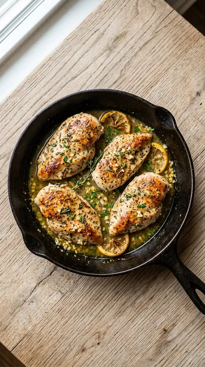 Lemon Herb Chicken Skillet - cooking process