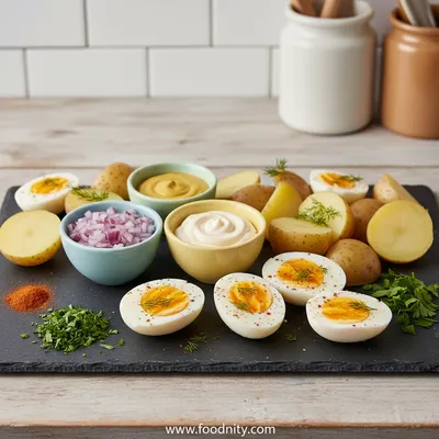 Deviled Egg Potato Salad – Easy Creamy Side - cooking process