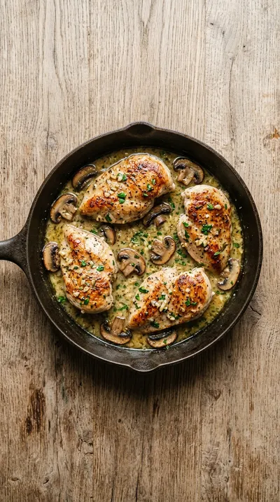 Garlic Butter Chicken Skillet - cooking process