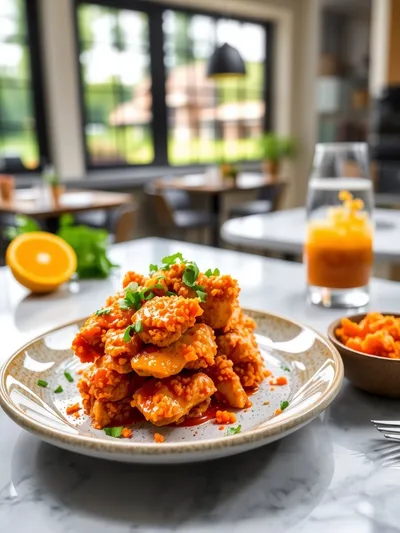 Double Crunch Orange Chicken - cooking process