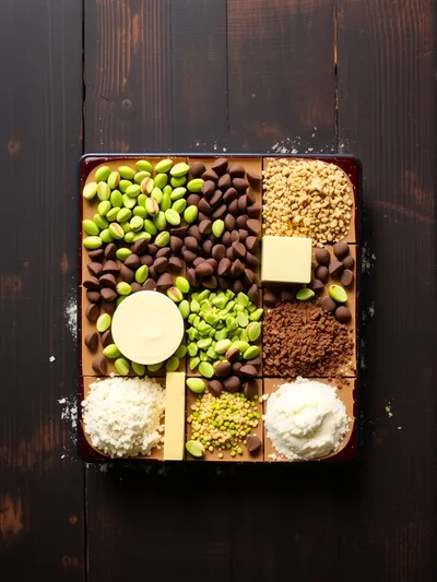 Dubai Style Pistachio Chocolate Cheesecake - ingredients preparation