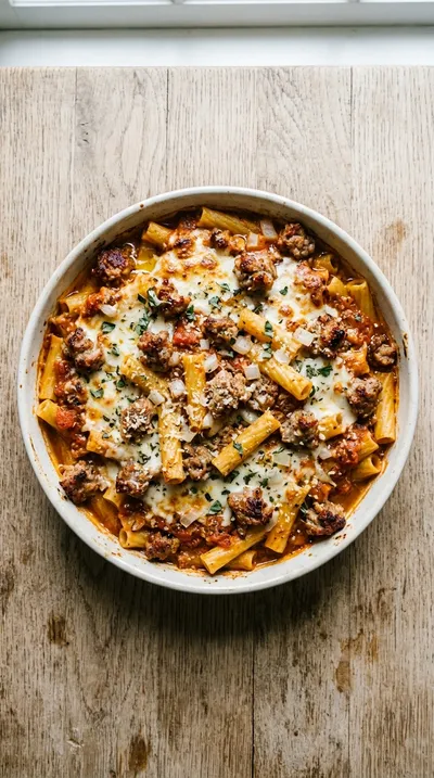 Baked Ziti with Italian Sausage - cooking process