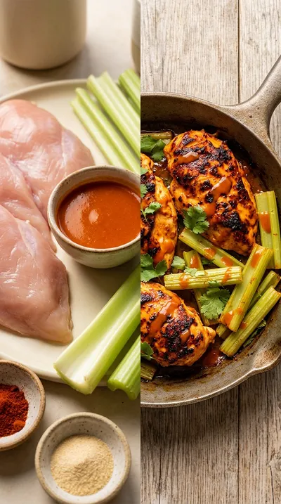 Easy Buffalo Chicken Dinner - ready to serve