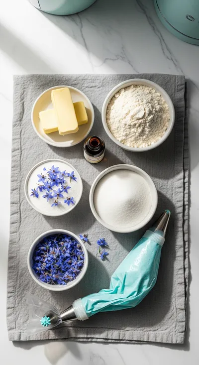 French Blue Floral Buttercream Cookies - cooking process