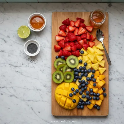 Fresh Fruit Salad with Honey Lime Poppy Seed Dressing - cooking process