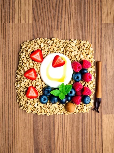 Frozen Yogurt Granola Cups With Berries - ingredients preparation