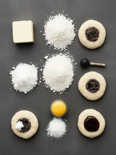Fruit Filled Thumbprint Cookies - ingredients preparation