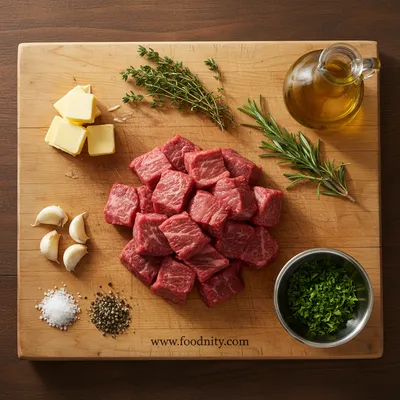 Garlic Butter Steak Bites – Quick Crock Pot Recipe - cooking process