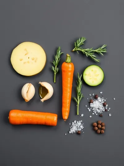 Garlic Herb Roasted Potatoes with Carrots & Zucchini - ingredients preparation