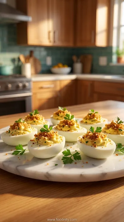 Garlic Parmesan Deviled Eggs