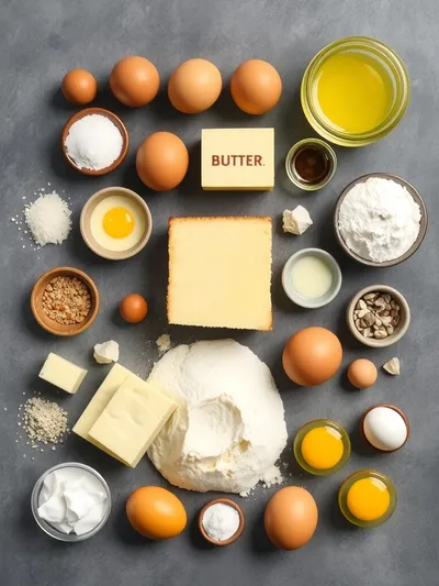 Grandma's Sour Cream Pound Cake - ingredients preparation