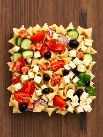 Greek Pasta Salad Recipe - ingredients preparation