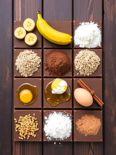 Healthy Chocolate Banana Bread - ingredients preparation