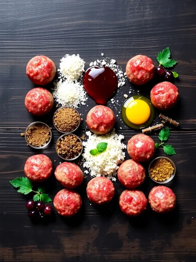 Holiday Meatballs in Grape Jelly Sauce - ingredients preparation