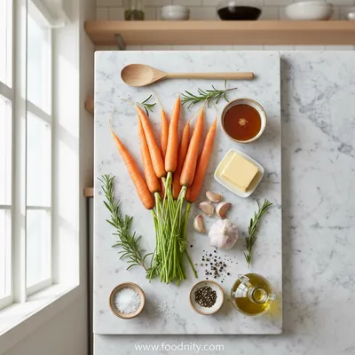 Honey Garlic Butter Roasted Carrots - cooking process