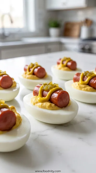Hot Dog Deviled Eggs