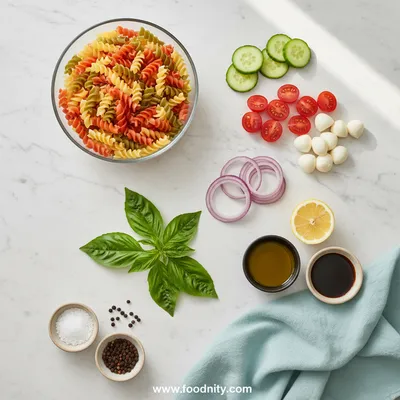 Italian Pasta Salad for Family Pool Day - cooking process