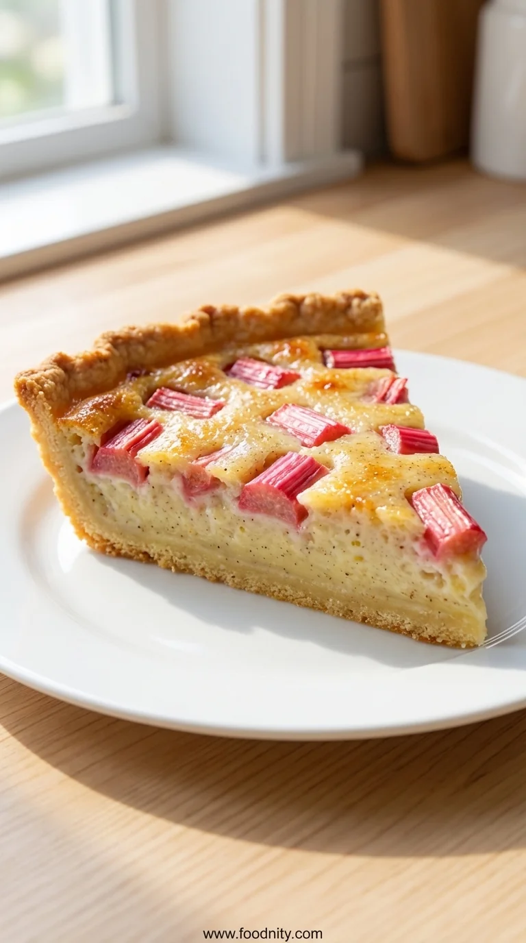 Keto Rhubarb Custard Pie - feature image
