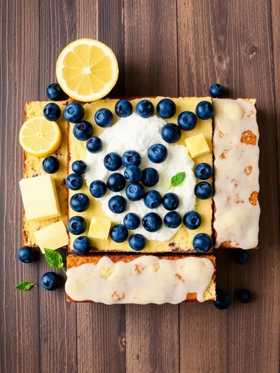 Lemon Blueberry Cake - ingredients preparation