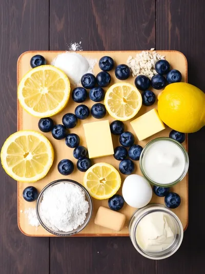 Lemon Blueberry Cake - ingredients preparation