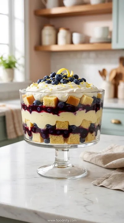 Easy Lemon Blueberry Cheesecake Trifle