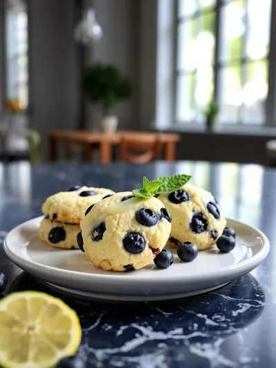 Lemon Blueberry Cookies - ready to serve