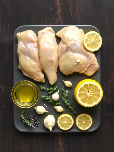 Lemon Garlic Chicken Meal Prep - ingredients preparation